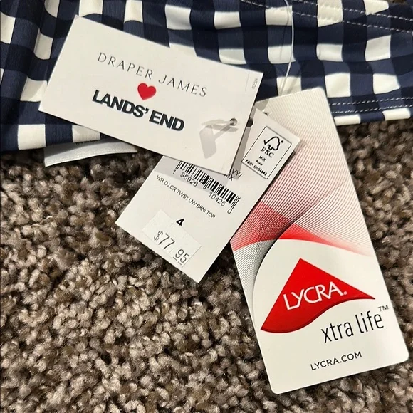 Lands’ End Draper James Gingham Bikini Top sz4 - Picture 2 of 4